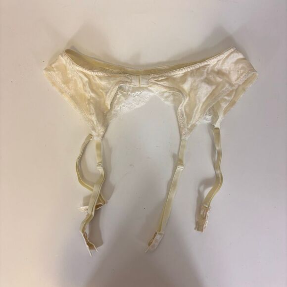 Christian Dior Ivory Silk Lace Garter Belt Medium - Picture 2 of 9